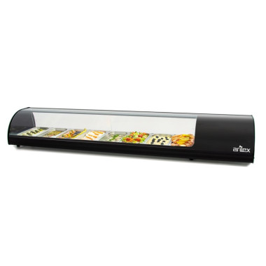 Vitrine réfrigérée pour tapas ARILEX PLAQUE LISSÉE capacité 8-GN1/3 couleur noire 8VTL-NE - 8VTL-NE