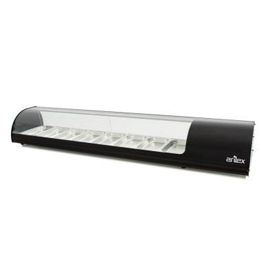 Vitrine réfrigérée pour tapas ARILEX PLAQUE LISSÉE capacité 8-GN1/3 couleur noire 8VTL-NE - 8VTL-NE