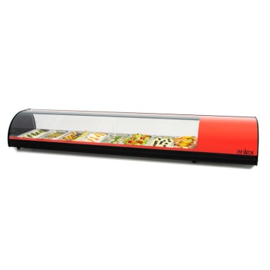 Vitrine réfrigérée à tapas ARILEX PLAQUE LISSE capacité 8-GN1/3 couleur rouge 8VTL-RO - 8VTL-RO