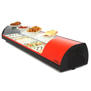 Vitrine réfrigérée à tapas ARILEX PLAQUE LISSE capacité 8-GN1/3 couleur rouge 8VTL-RO - 8VTL-RO
