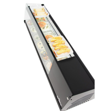 Vitrine réfrigérée à tapas PLaque Lisse capacité 6 plateaux 3 niveaux GN1/3 couleur noire 6VTL-NE TRIPLE - 6VTL-NE TRIPLE