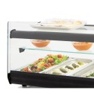 Vitrine réfrigérée de tapas PLATEAU LISSE capacité 6 bacs 3 niveaux GN1/3 couleur noire 8VTL-NE TRIPLE - 8VTL-NE TRIPLE