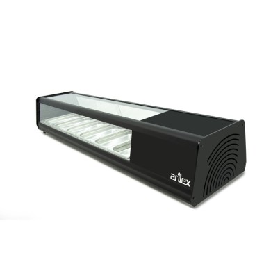 Vitrine PLANE réfrigérée à couvercles PLATE capacité 6-GN1/3 couleur noire 6VTL PLANE. - 6VTL PLANA