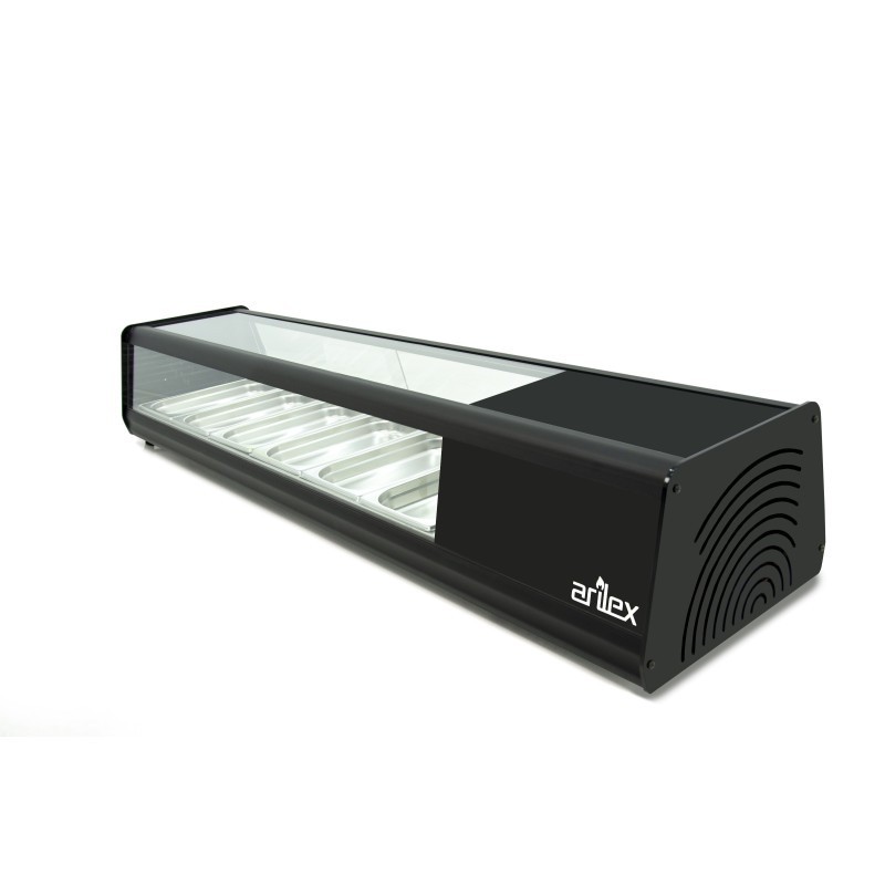 Vitrine PLANE réfrigérée à couvercles PLATE capacité 6-GN1/3 couleur noire 6VTL PLANE. - 6VTL PLANA