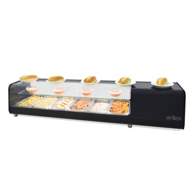 Vitrine réfrigérée de tapas ARILEX PLaque Lisse double étage capacité 6 plateaux GN1/3 6VTL VISION DOUBLE - 6VTL VISION DOBLE
