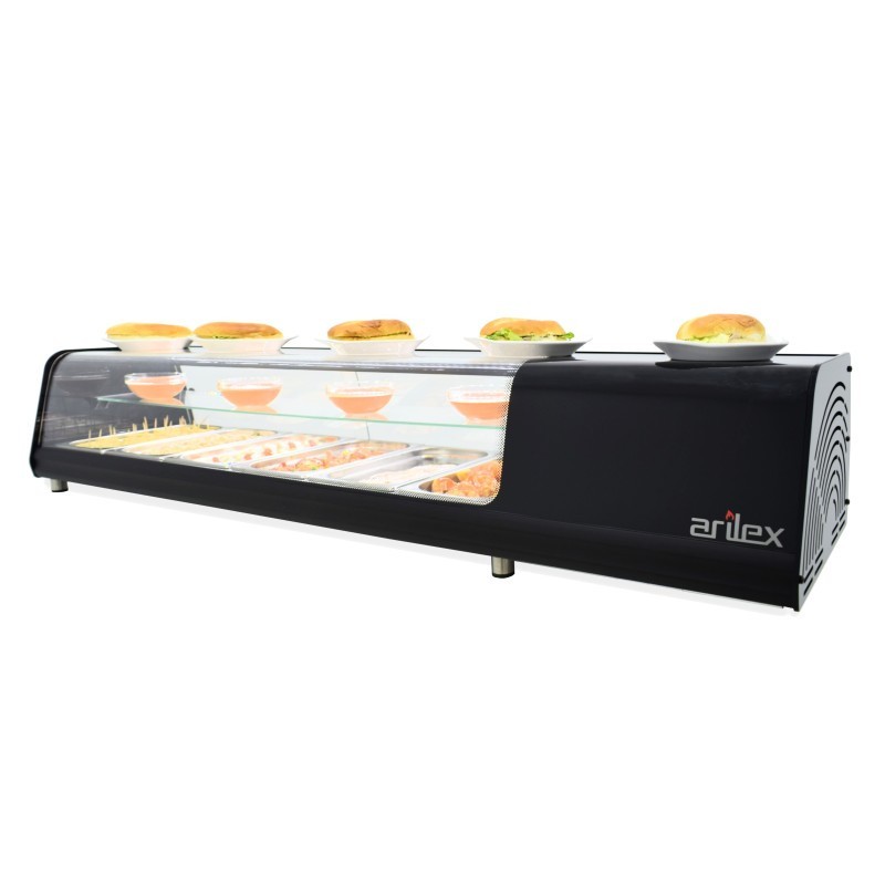 Vitrine réfrigérée à tapas ARILEX PLATEAU LISSE double étage capacité 8 plaques GN1/3 8VTL VISION DOUBLE - 8VTL VISION DOBLE