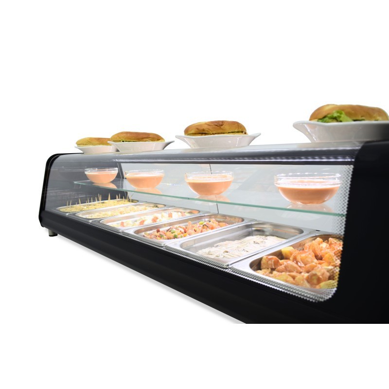 Vitrine réfrigérée à tapas ARILEX PLATEAU LISSE double étage capacité 8 plaques GN1/3 8VTL VISION DOUBLE - 8VTL VISION DOBLE