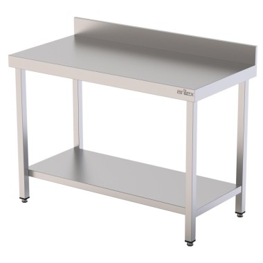 Table murale en acier inoxydable AISI 304 avec étagère 1000x700x850 mm. - 10070MM