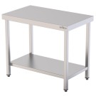 Table centrale en acier inoxydable AISI 304 avec étagère 1000x600x850 mm - 10060MC