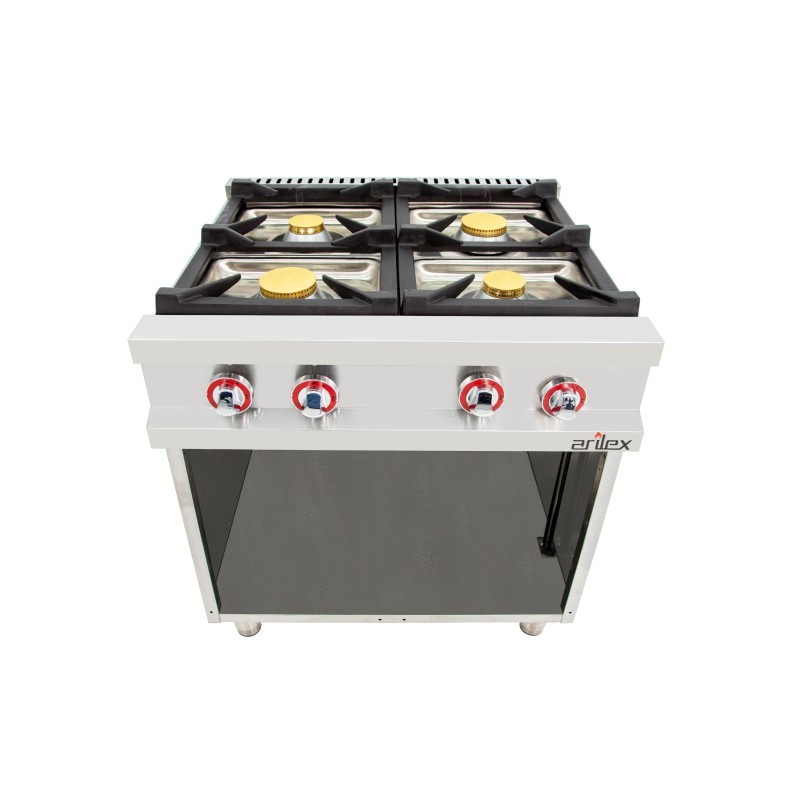 Cuisine à gaz 4 feux avec pilote de 2x7,5 + 2x5,5 kW 80CG70 EASY 700 - 80CG70