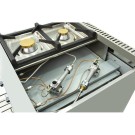 Cuisine à gaz 4 foyers avec pilote de 2x7,5 + 2x5,5 kW avec four GN2/1 thermostatique de 7,5 kW 80CG70H EASY 700. - 80CG70H