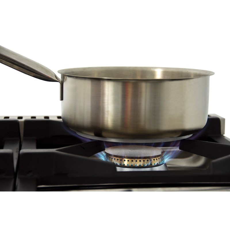 Cuisine à gaz 4 foyers avec pilote de 2x7,5 + 2x5,5 kW avec four GN2/1 thermostatique de 7,5 kW 80CG70H EASY 700. - 80CG70H