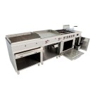 Cuisine à gaz 4 foyers avec pilote de 2x7,5 + 2x5,5 kW avec four GN2/1 thermostatique de 7,5 kW 80CG70H EASY 700. - 80CG70H