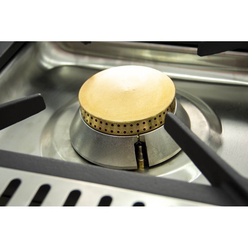 Cuisine à gaz 6 feux avec pilote de 3x7,5 + 3x5,5 kW avec four GN2/1 thermostatique de 7,5 kW 120CG70H EASY 700. - 120CG70H