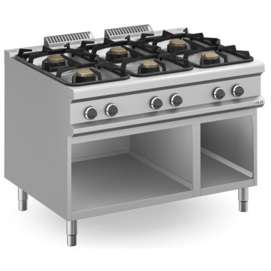 Cuisine à gaz 6 feux 2x7+2x11 Kw avec meuble MFB912AXXL MAGISTRA PLUS 900 - MFB912AXXL