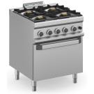 Cuisine à gaz 4 foyers 4x5,5 kW avec four à gaz MFB77FGXS MAGISTRA PLUS 700. - MFB77FGXS