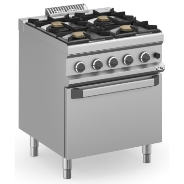 Cuisine à gaz 4 feux 4x7 kW avec four à gaz MFB77FGXL MAGISTRA PLUS 700. - MFB77FGXL