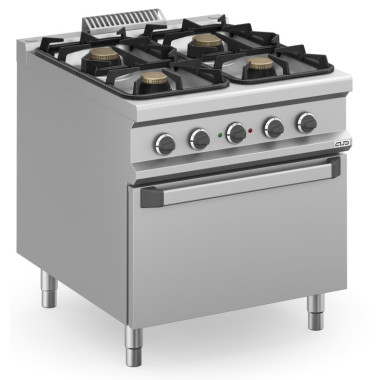 Cuisine à gaz 4 foyers 4x5,5 kW avec four électrique MFB98FEXXS MAGISTRA PLUS 900 - MFB98FEXXS