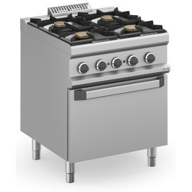 Cuisine à gaz 4 feux 4x5,5 kW avec four électrique statique MFB77FEXS MAGISTRA PLUS 700 - MFB77FEXS