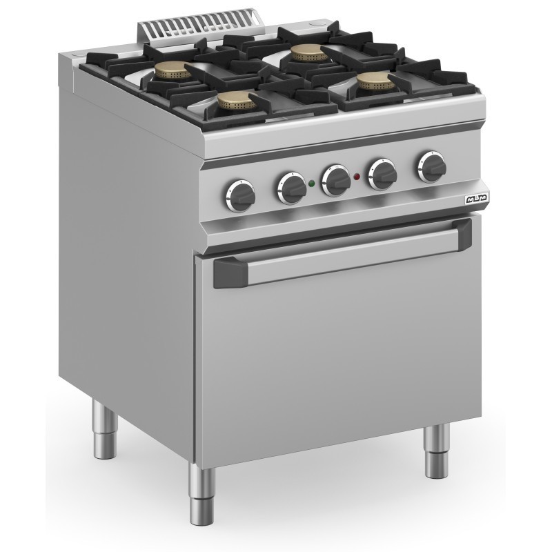 Cuisine à gaz 4 feux 4x5,5 kW avec four électrique statique MFB77FEXS MAGISTRA PLUS 700 - MFB77FEXS