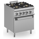 Cuisine à gaz 4 feux 4x5,5 kW avec four électrique statique MFB77FEXS MAGISTRA PLUS 700 - MFB77FEXS