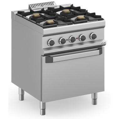 Cuisine à gaz 4 feux 4x5,5 kW avec four électrique ventilé MFB77FEVXS MAGISTRA PLUS 700. - MFB77FEVXS