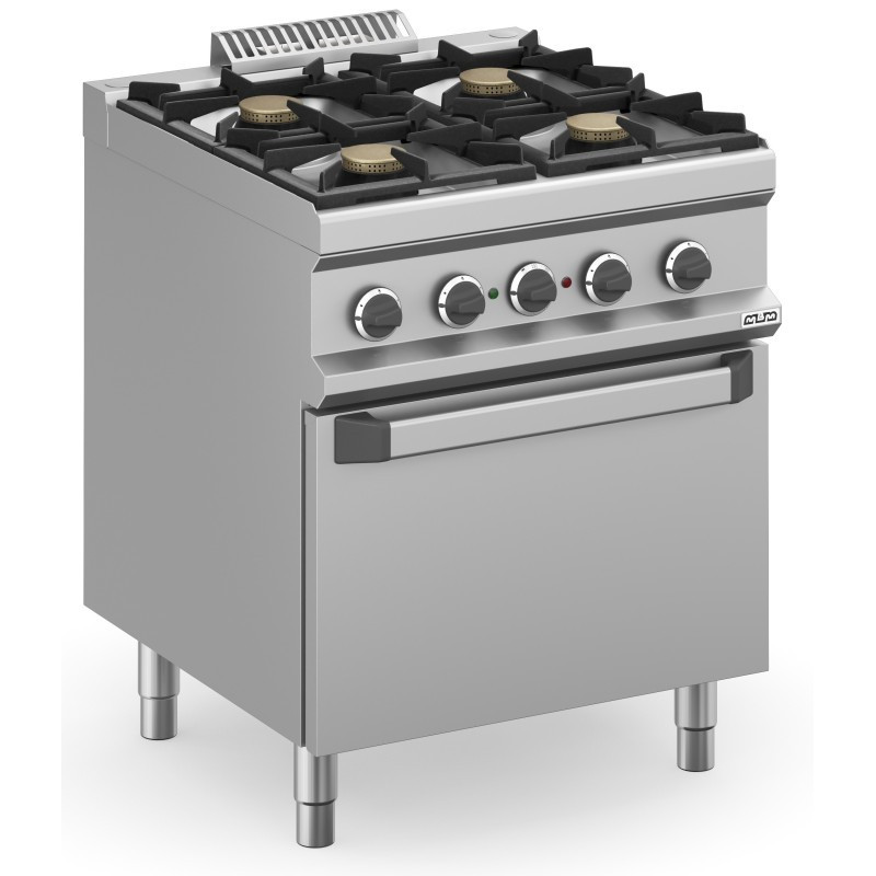 Cuisine à gaz 4 feux 4x5,5 kW avec four électrique ventilé MFB77FEVXS MAGISTRA PLUS 700. - MFB77FEVXS
