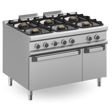 Cuisine à gaz 6 feux 6x5,5 kW avec four électrique MFB912AFEXXS MAGISTRA PLUS 900. - MFB912AFEXXS