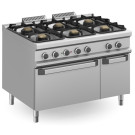 Cuisinière à gaz 6 foyers 3x7 + 3x11 kW avec Four Électrique MFB912AFEXXL MAGISTRA PLUS 900 - MFB912AFEXXL