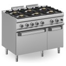 Cuisine à gaz 6 feux 6x5,5 kW avec four à gaz MFB711AFGXS MAGISTRA PLUS 700 - MFB711AFGXS