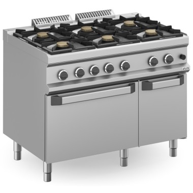 Cuisine à gaz 6 feux 6x7 kW avec four à gaz MFB711AFGXL MAGISTRA PLUS 700 - MFB711AFGXL