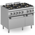 Cuisine à gaz 6 feux 6x7 kW avec four à gaz MFB711AFGXL MAGISTRA PLUS 700 - MFB711AFGXL