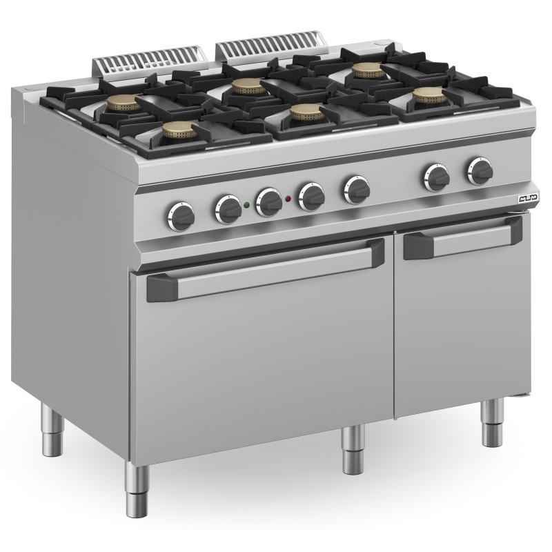 Cuisinière à gaz 6 feux 6x5,5 kW avec four électrique statique MFB711AFEXS MAGISTRA PLUS 700 - MFB711AFEXS