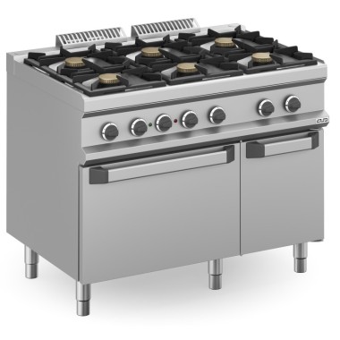 Cuisine à gaz 6 feux 6x7 Kw avec four électrique statique MFB711AFEXL MAGISTRA PLUS 700 - MFB711AFEXL