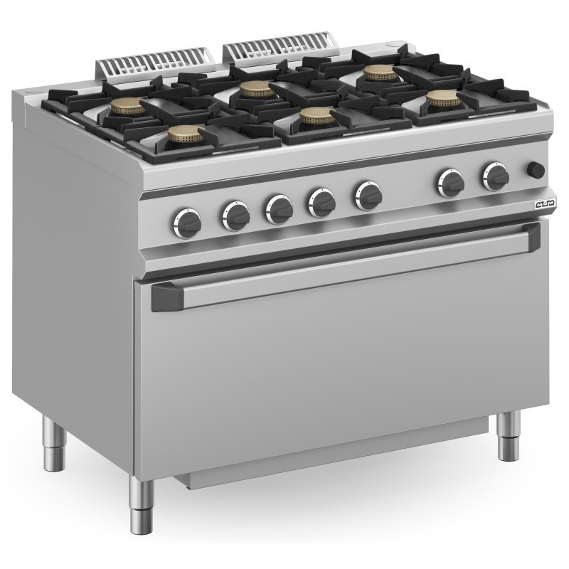 Cuisinière à gaz 6 feux 6x7 kW avec four EXTRA GRAND à gaz MFB711FGMXL MAGISTRA PLUS 700 - MFB711FGMXL