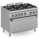 Cuisinière à gaz 6 feux 6x7 kW avec four EXTRA GRAND à gaz MFB711FGMXL MAGISTRA PLUS 700 - MFB711FGMXL