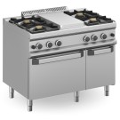Cuisine à gaz 4 foyers 4x7 kW et Plaque centrale 5,5 kW avec Four à gaz MFB711MFG4XL MAGISTRA PLUS 700 - MFB711MFG4XL
