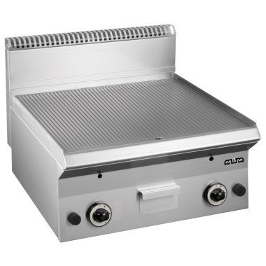 Frytop à gaz 60 cm Plaque Rainurée Acier Rectifié GFT665R SMART 650 - GFT665R