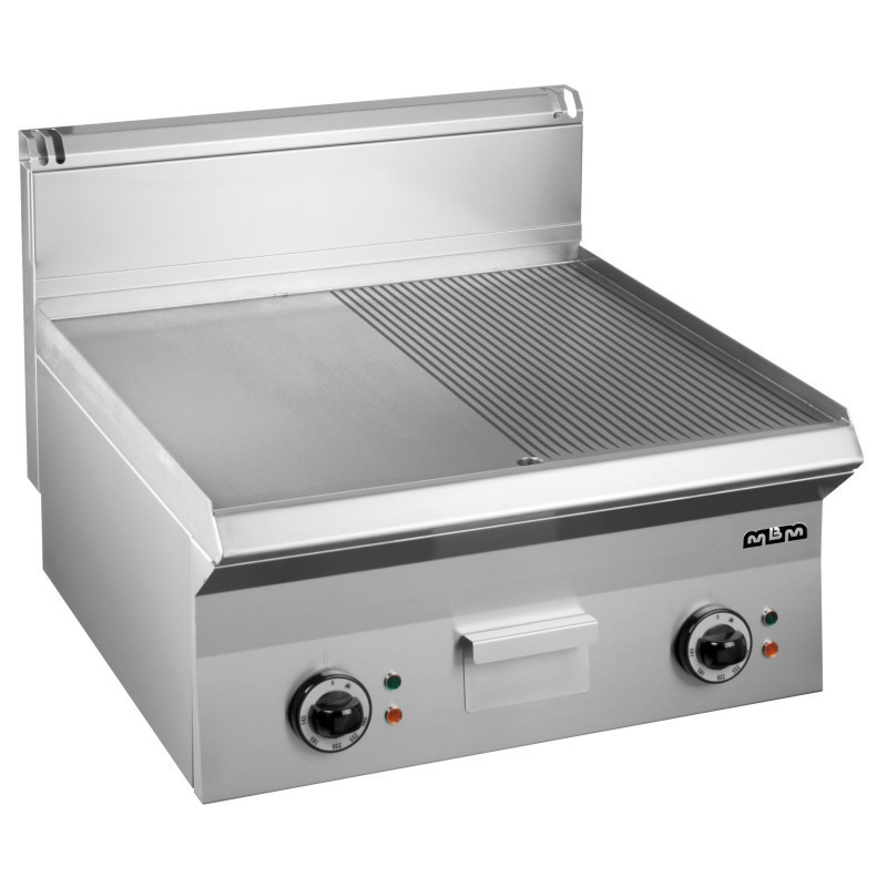 Frytop Électrique 60 cm Plaque Lisse-Rainurée Acier Rectifié EFT665LR SMART 650 - EFT665LR