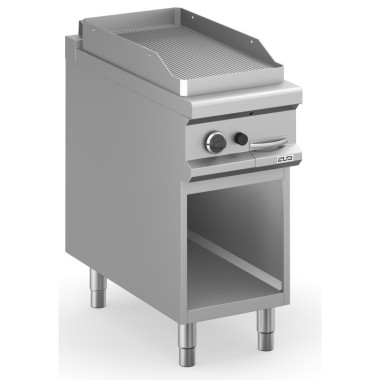Frytop à gaz 40 cm Plaque Rainurée Acier Rectifié avec Meuble MFTG94AR MAGISTRA PLUS 900 - MFTG94AR