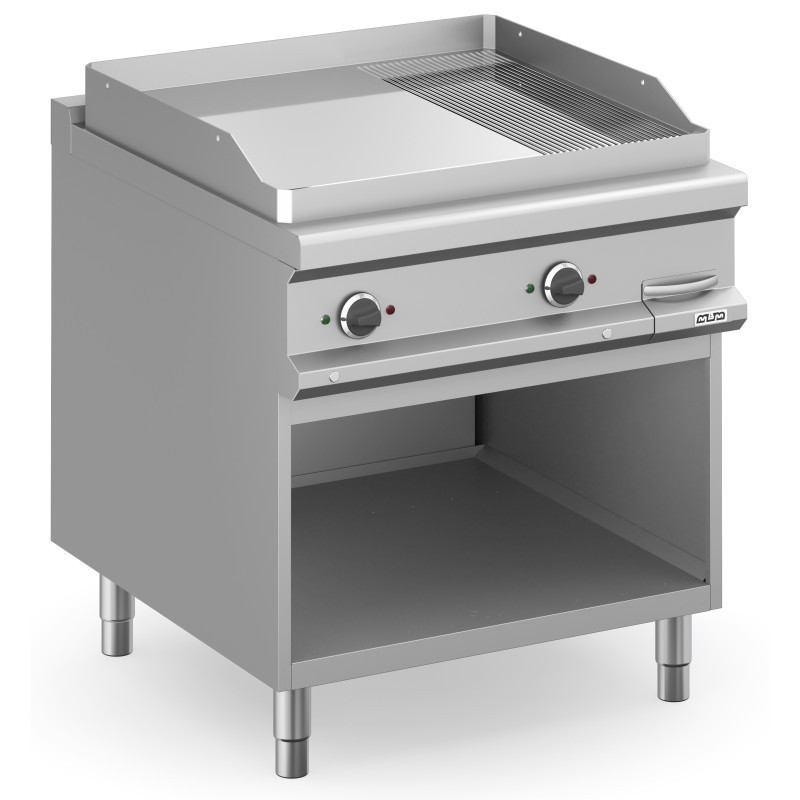 Frytop Électrique 80 cm Plaque Lisse - Rainurée en Chrome Dur avec Meuble MFTE98ALRC MAGISTRA PLUS 900 - MFTE98ALRC