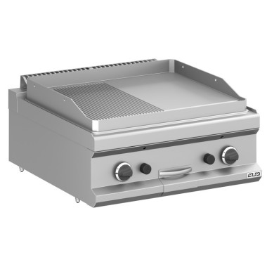 Frytop à gaz 70 cm Plaque Lisse - Rainurée Acier Rectifié Sur Table MFTG77TLR MAGISTRA PLUS 700 - MFTG77TLR