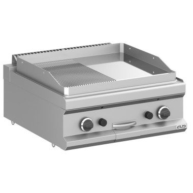 Frytop à gaz 70 cm Plaque Lisse - Rainurée Chrome Dur Sur Table MFTG77TLRC MAGISTRA PLUS 701 - MFTG77TLRC