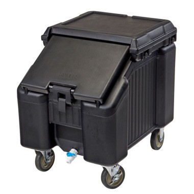 Chariot à glaçons bas avec 4 roues pivotantes et 1 roue à frein - 77 x 57 x 73 cm - Noir - Cambro - ICS100L4S110