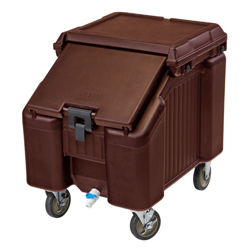 Chariot à glaçons bas avec 4 roues pivotantes et 1 roue à frein - 77 x 57 x 73 cm - Noir - Cambro - ICS100L4S110