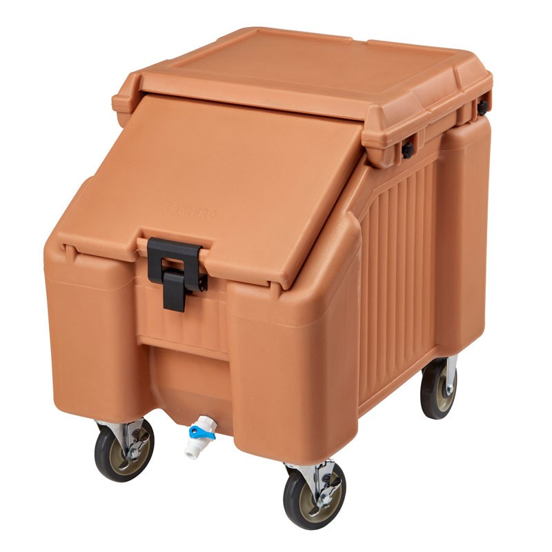 Chariot à glaçons bas avec 4 roues pivotantes et 1 roue à frein - 77 x 57 x 73 cm - Noir - Cambro - ICS100L4S110
