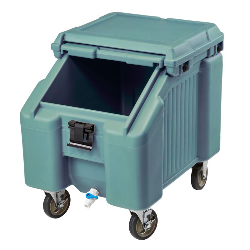 Chariot à glaçons bas avec 4 roues pivotantes et 1 roue à frein - 77 x 57 x 73 cm - Noir - Cambro - ICS100L4S110