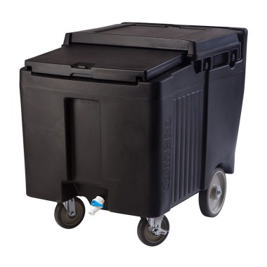 Chariot à glaçons bas avec 2 roues «easy wheel» de 20,3 cm - 80 x 58,5 x 74,5 cm - Noir - Cambro - ICS125LB110