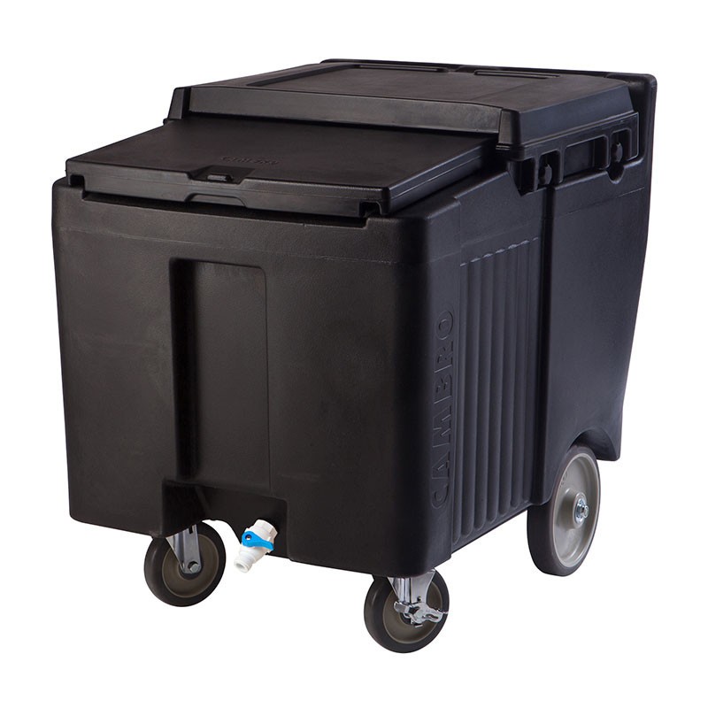 Chariot à glaçons bas avec 2 roues «easy wheel» de 20,3 cm - 80 x 58,5 x 74,5 cm - Noir - Cambro - ICS125LB110