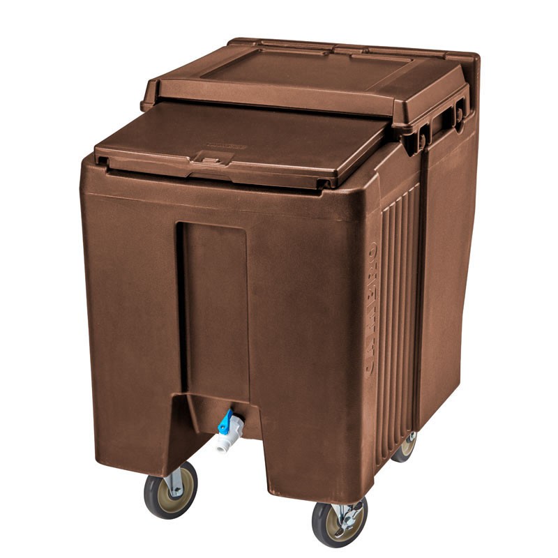 Chariot à glaçons haut avec 2 roues fixes, 2 roues pivotantes et 1 roue à frein - 80 x 58,5 x 88 cm - Noir - Cambro - ICS125T110
